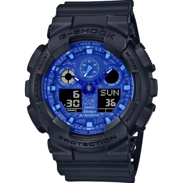 Casio G-Shock Blue Paisley Special Edition men's watch GA-100BP-1AER