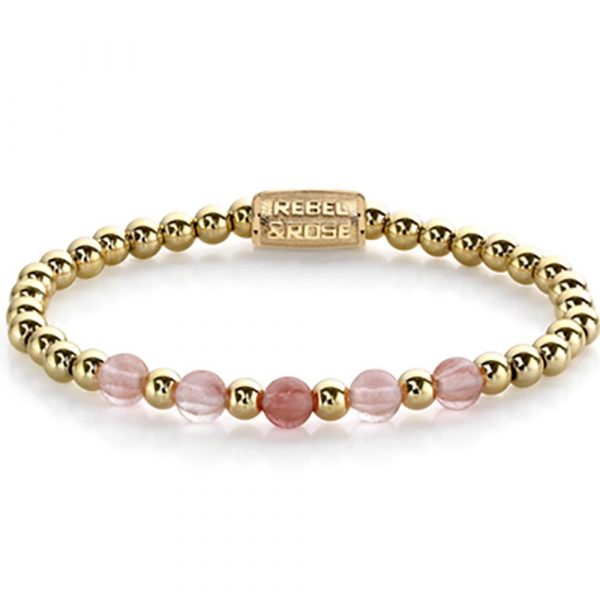 Rebel & Rose Yellow Gold meets Cherry Rose female bracelet S RR-60081-G-S