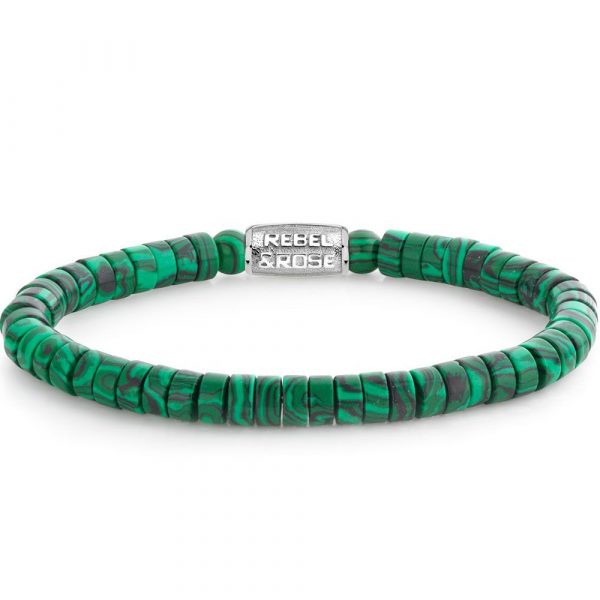 Rebel & Rose Slices - Malachite Green unisex bracelet L RR-60093-S-L