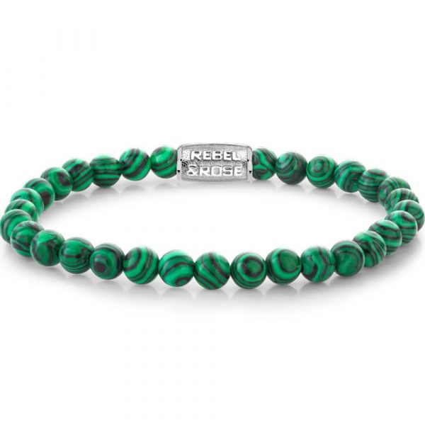 Rebel & Rose Malachite Green man bracelet M RR-60113-S-M