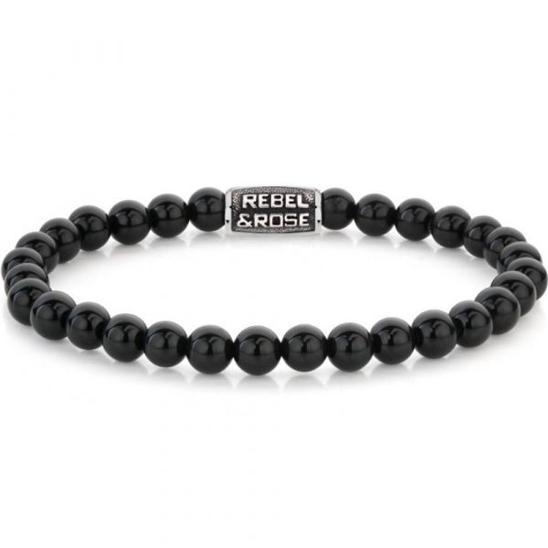 Rebel & Rose Black Velvet Vintage man bracelet L RR-60121-V-L