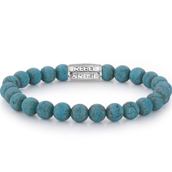 Rebel & Rose Matt Turquoise Delight man bracelet M RR-80043-S-M