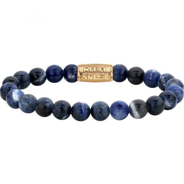 Rebel & Rose Midnight Blue Gold man bracelet M RR-80094-G-M