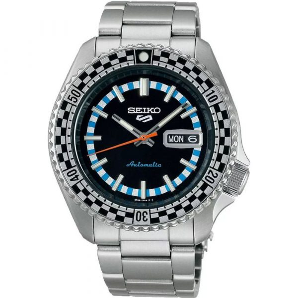 Seiko 5 Sports Checker Flag Black & White Special Edition men's watch SRPK67K1