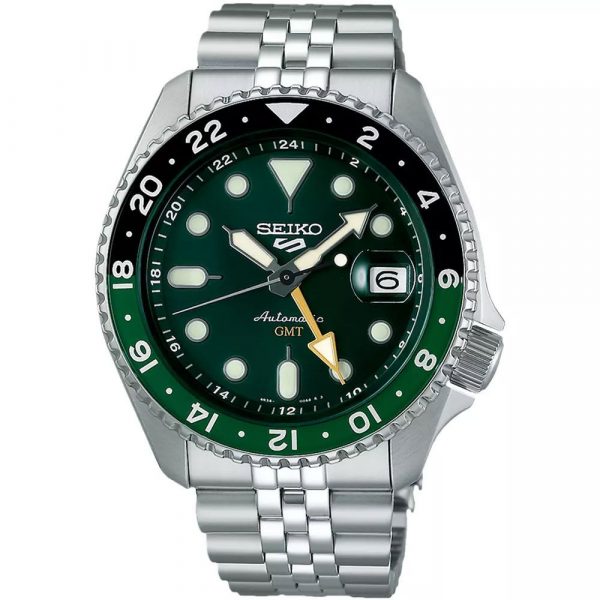 Seiko 5 Sports SKX GMT Bi-Colour Green men's watch SSK035K1